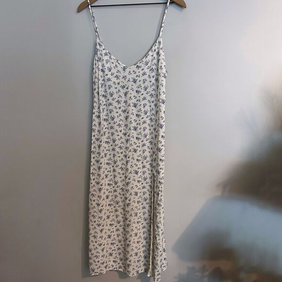 Reformation Crimini Dress Size 12 Blue Cream Floral - Picture 1 of 11